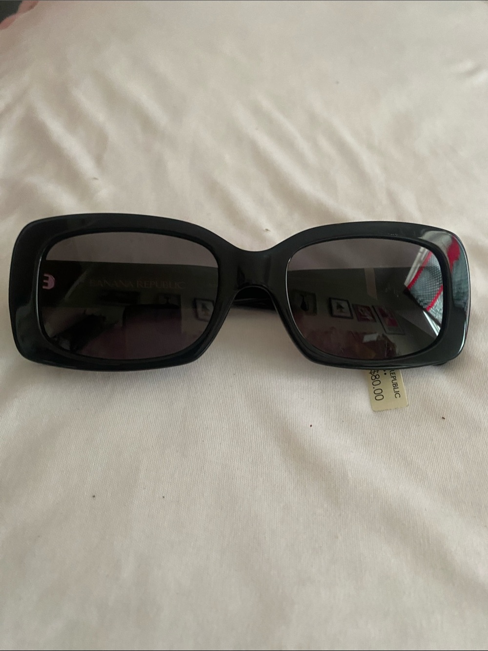Banana Republic Black Oversized Rectangular Sunglasses